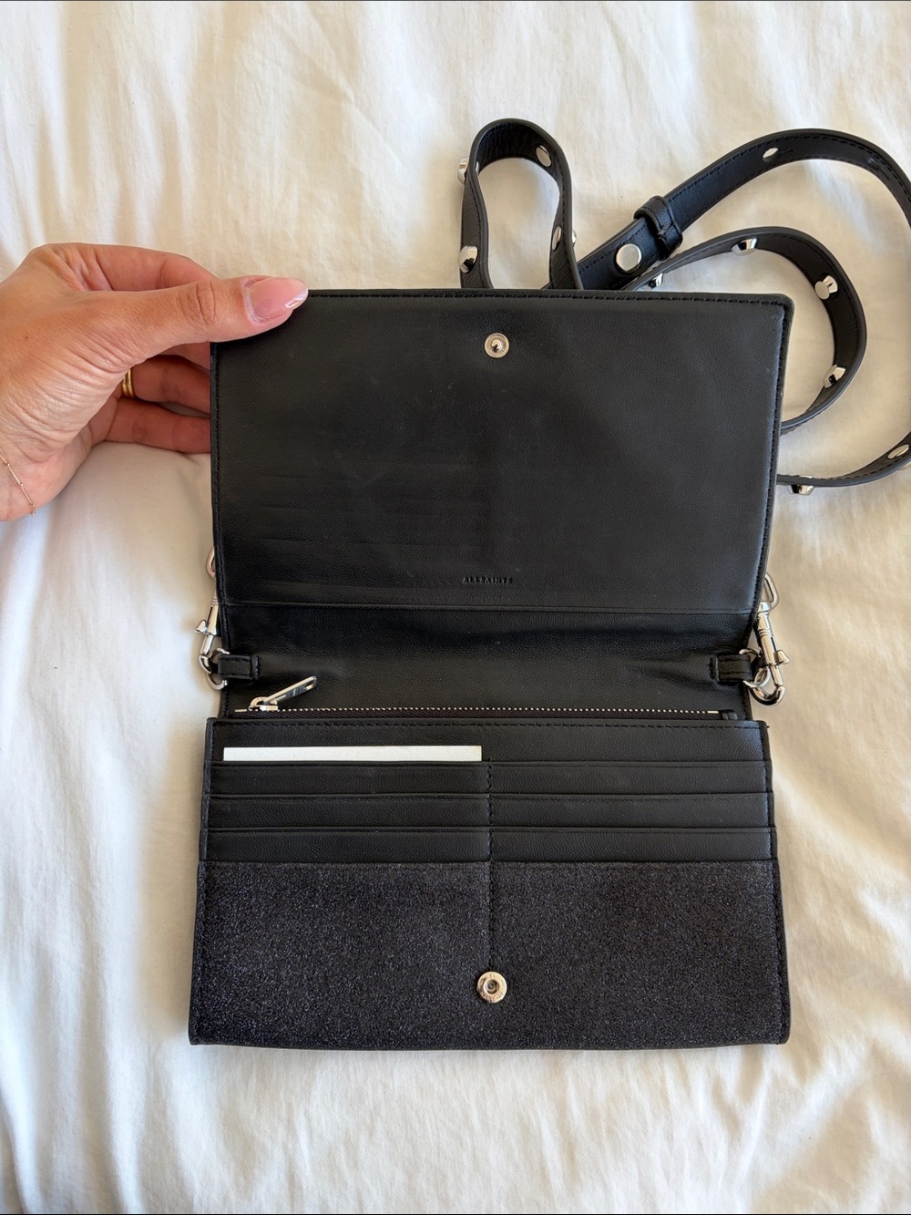 AllSaints Black Crossbody with Studded Strap - Picture 3 of 11